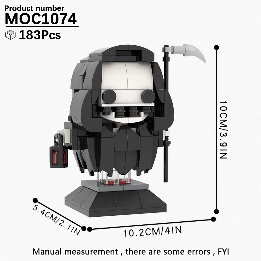 Halloween Festival Series Architecture Pumpkin Carriage Model Set Horror DIY Tombstone Grave MOC Building Block For Kid Toy Gift