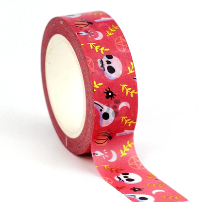 NEW 1PC 10M Deco Mushrooms Leaves Pumpkin Ghost Moon Gold Foil Halloween Washi Tape Set for Planner Masking Tape Cute Stationery